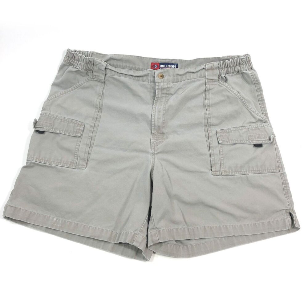 Reel Legends Men's Elastic Waist Cargo Fishing Shorts Sz 42